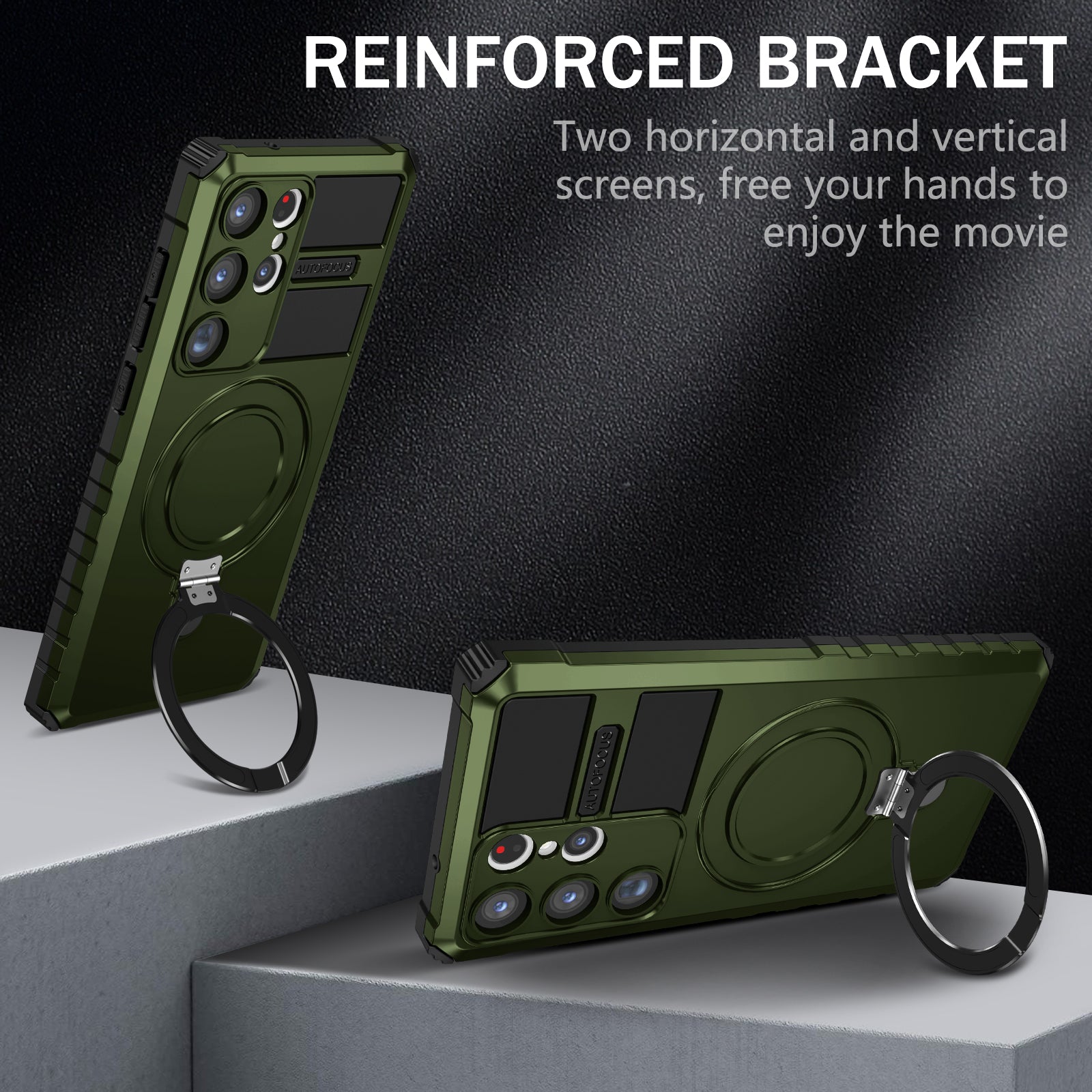 For Samsung Galaxy S23 Ultra PC TPU Phone Case Magnetic Finger Grip Kickstand Cover For Samsung Galaxy S23 Ultra PC TPU Phone Case Magnetic Finger Grip Kickstand Cover